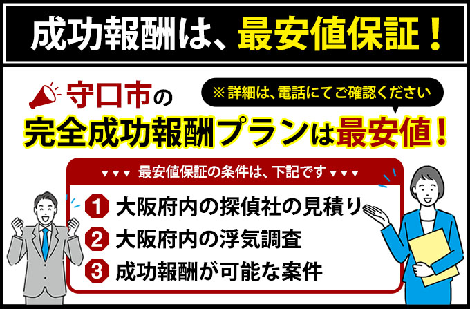 守口市の完全成功報酬プランは最安値