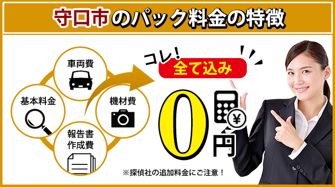 守口市のAkai探偵事務所のパック料金の特徴