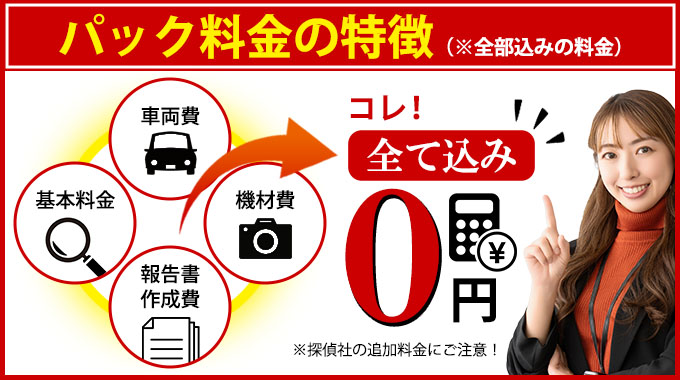 Akai探偵事務所のパック料金の特徴